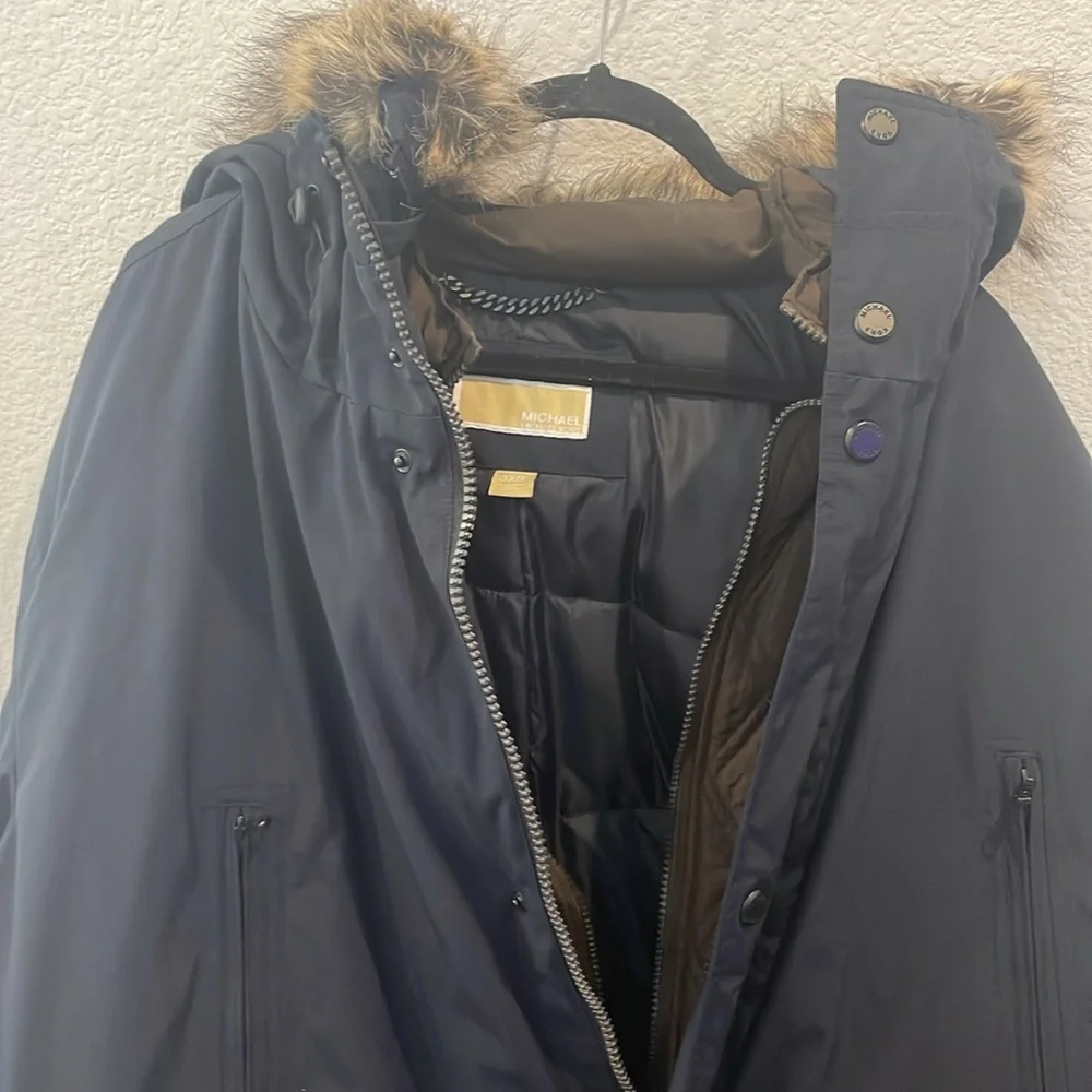 MICHAEL KORS Heavyweight Hooded Snorkel Parka 3XB BLUE‎